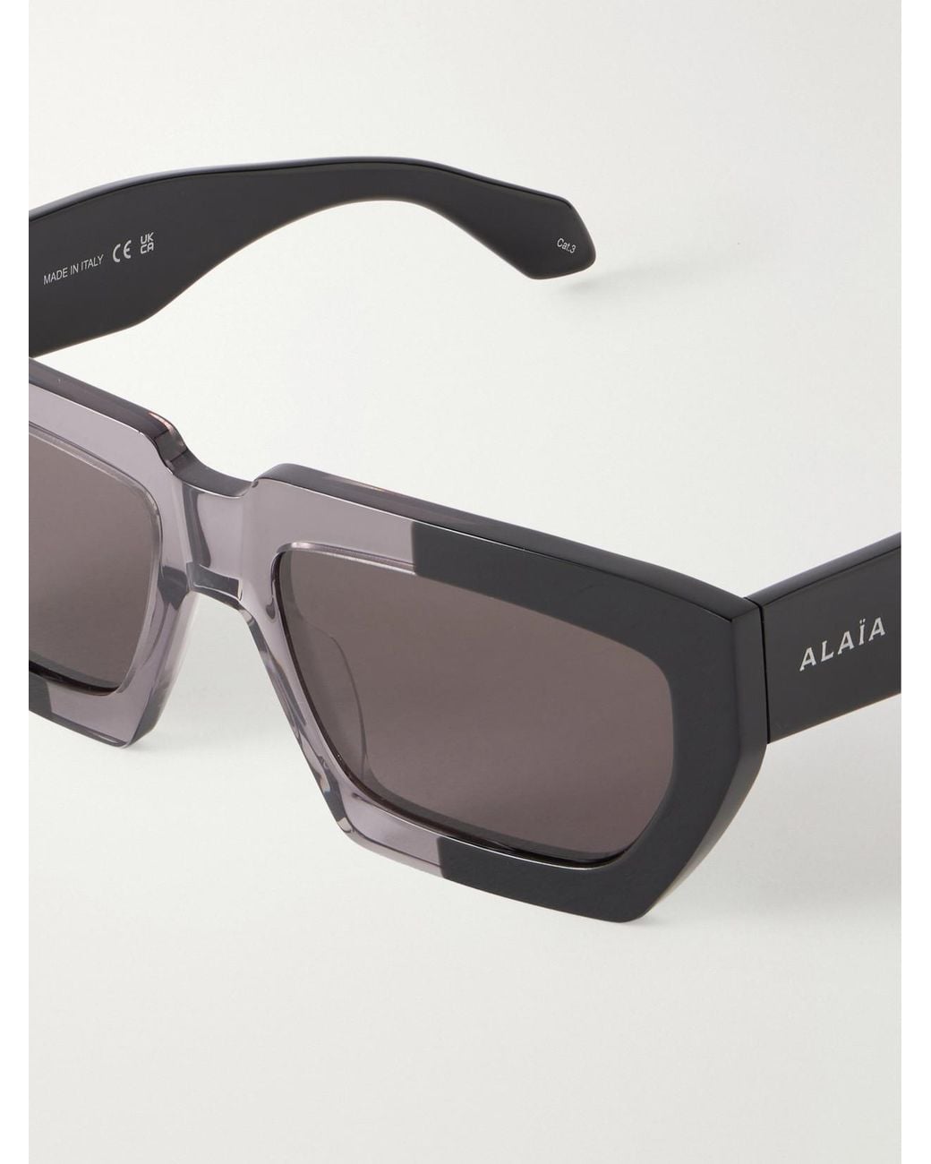 Alaïa Black Melted Square-Frame Recycled-Acetate Sunglasses
