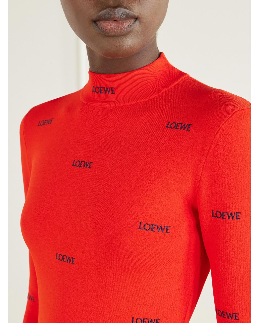 Loewe Logo-Embroidered Ribbed-Knit Turtleneck Sweater
