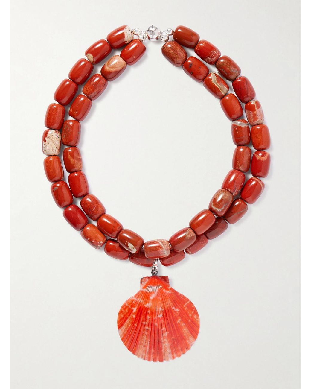 Julietta Red Luma-Tone, Jasper, Resin And Shell Necklace