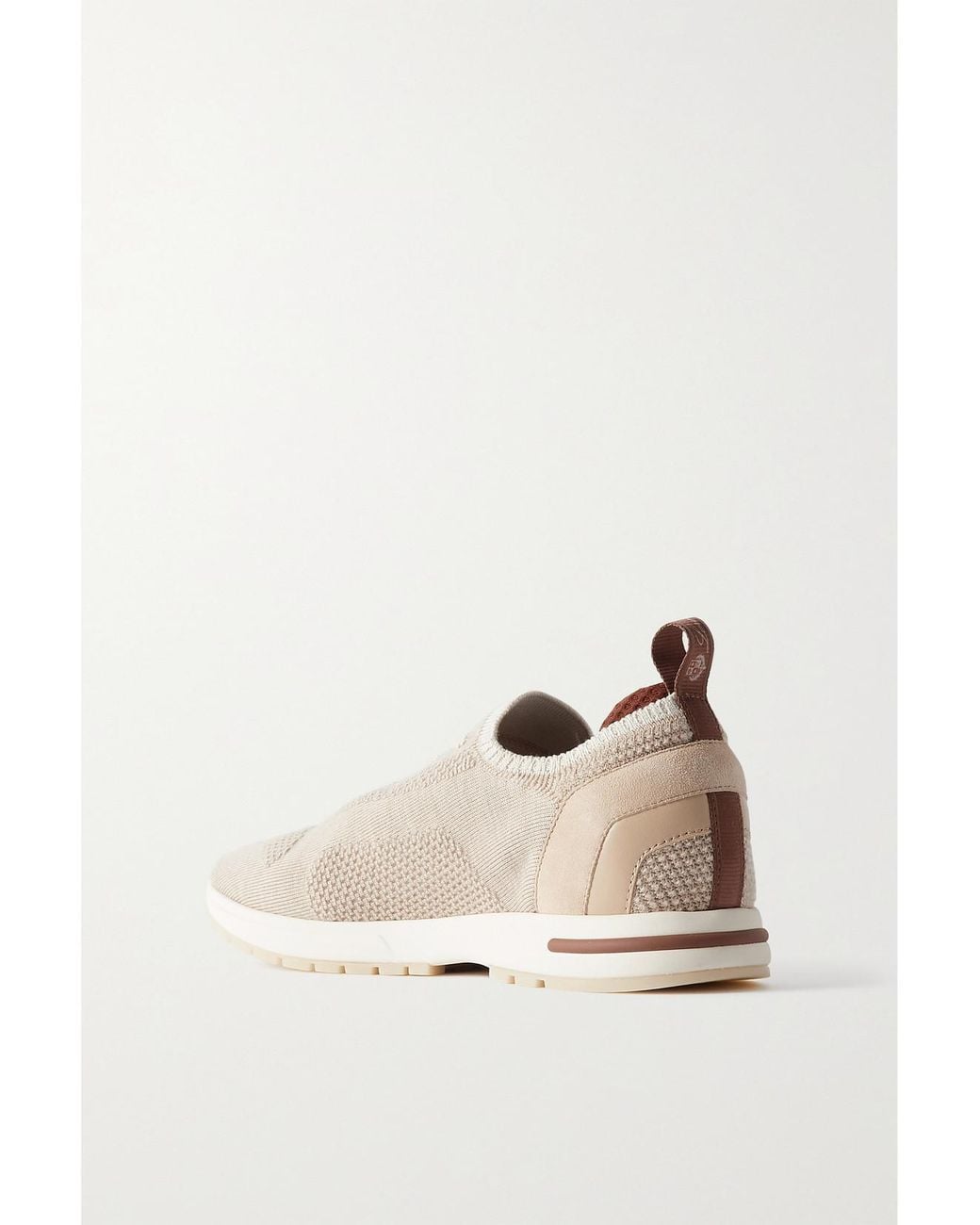 Loro Piana Natural Flexy Leather-Trimmed Wool-Blend Sneakers