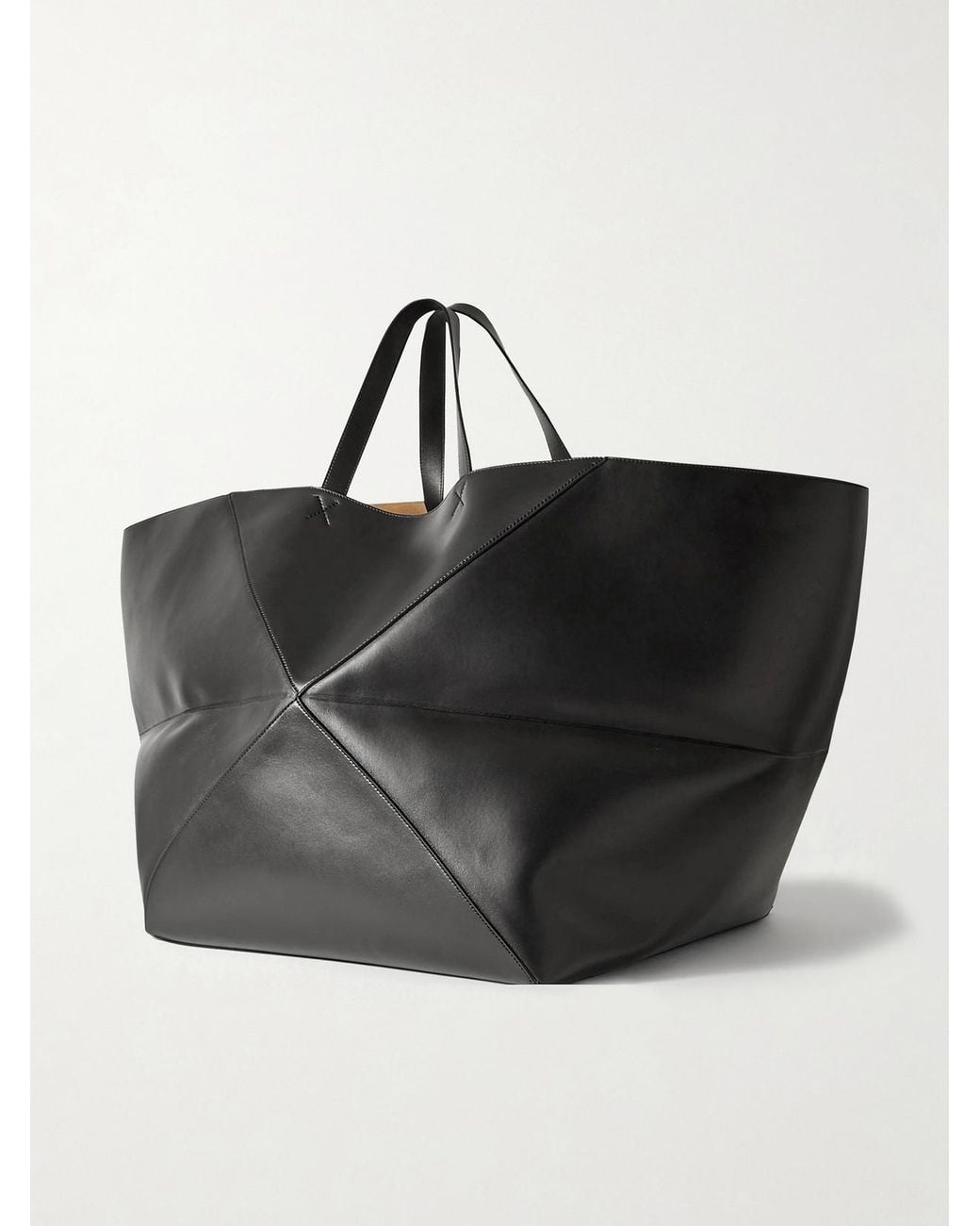 Loewe Black Puzzle Fold Xl Convertible Leather Tote