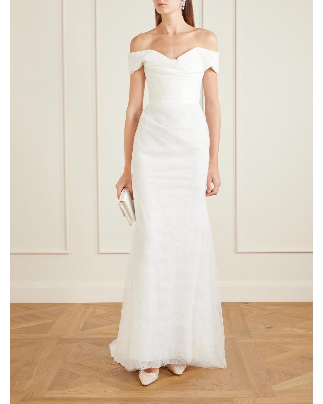 Vivienne Westwood White Nova Cora Lace And Satin Bustier Gown
