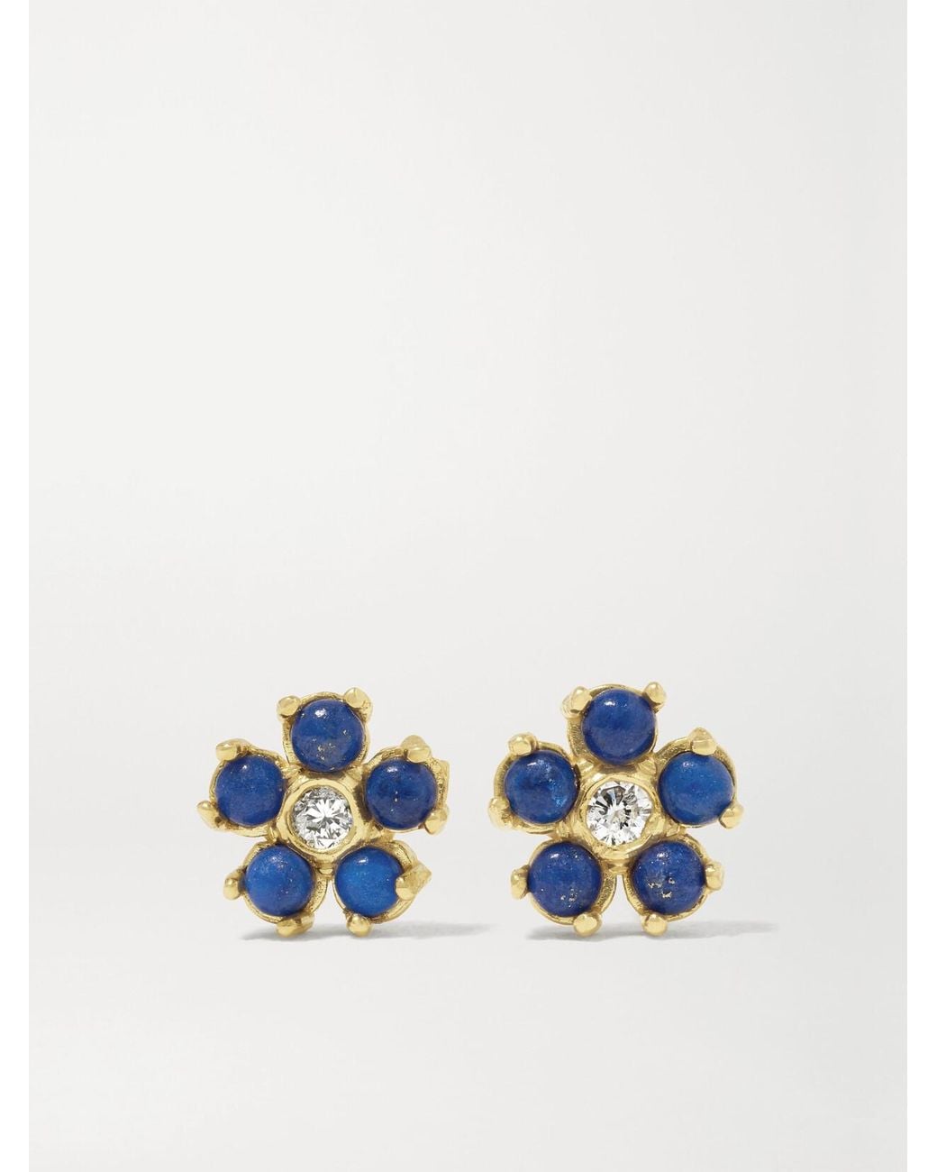 Jennifer Meyer Blue 18-Karat, Lapis Lazuli And Diamond Earrings