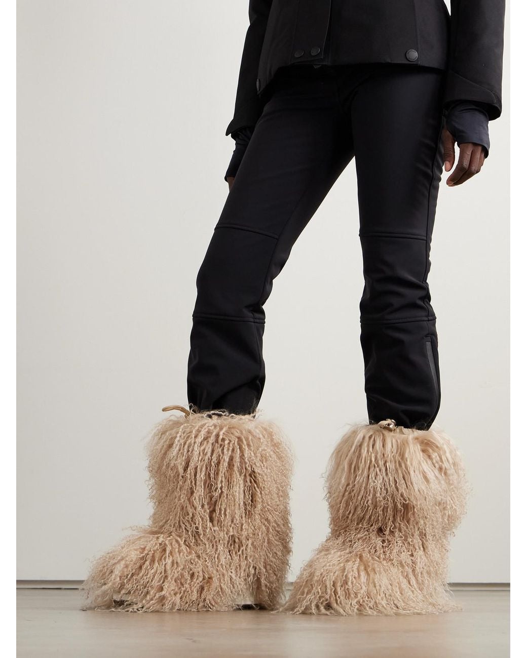 Bogner Natural Les Arcs 10 Shearling Ankle Boots