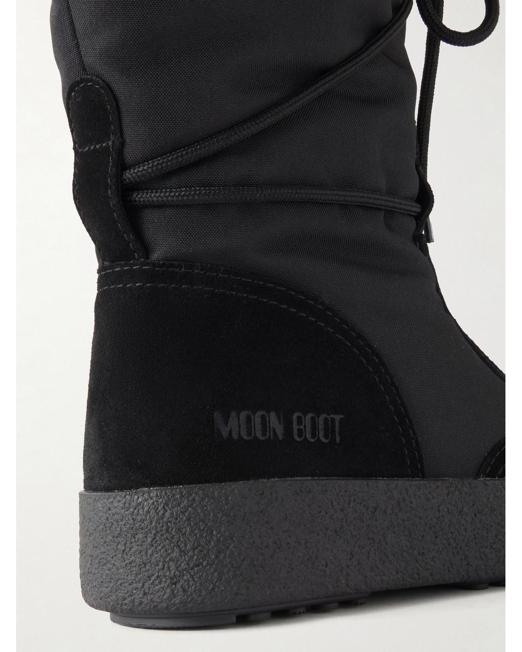 Moon Boot Black Ltrack Legacy Suede-Trimmed Nylon Knee Boots