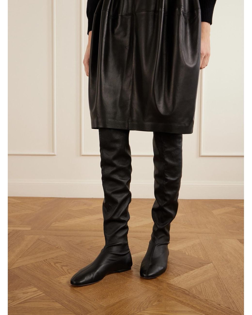 Totême White Leather Over-The-Knee Boots