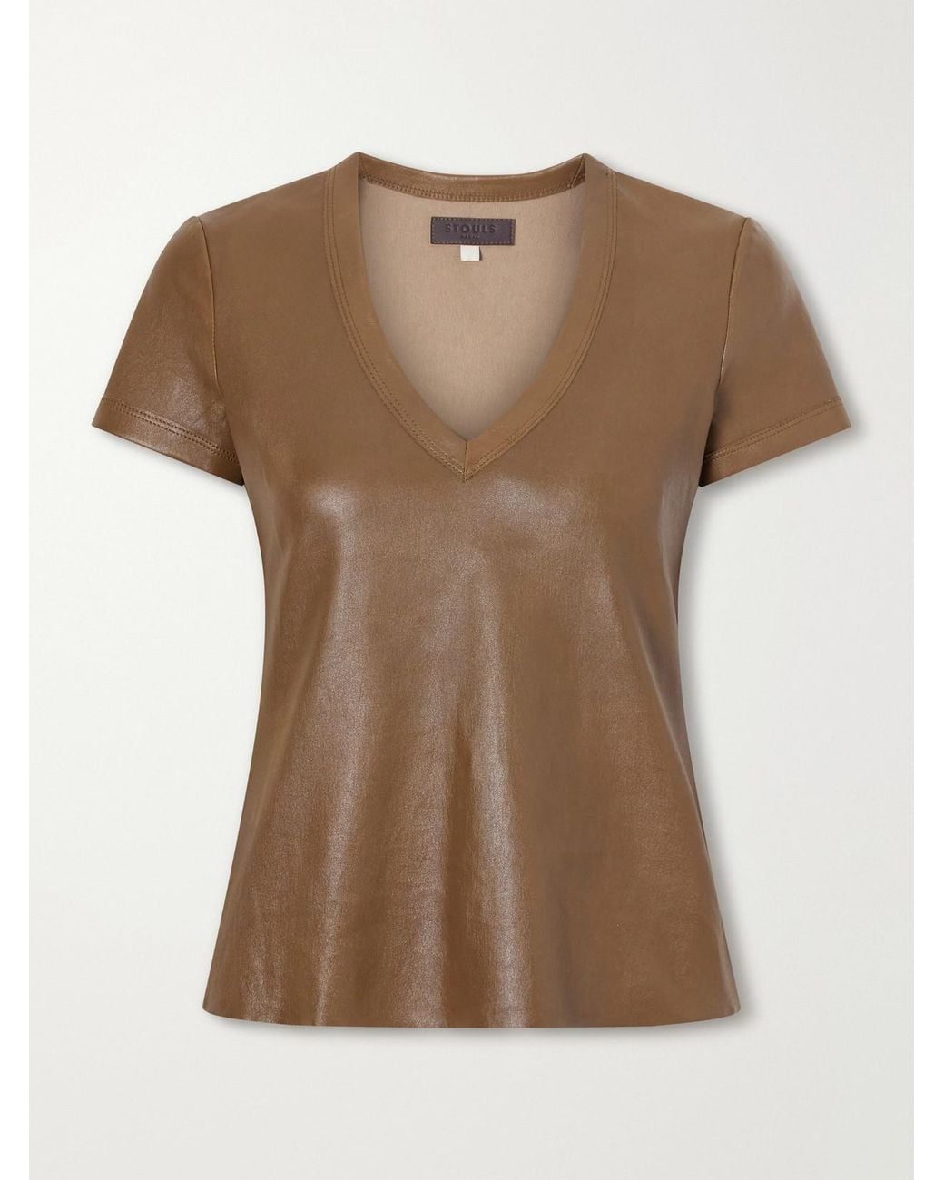 Stouls Brown Gigi Leather T-Shirt
