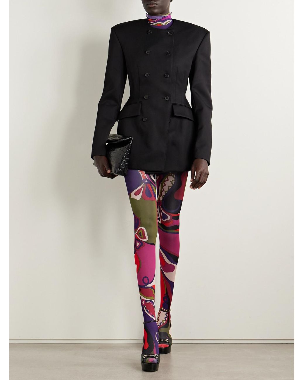 Emilio Pucci Red Printed Tights