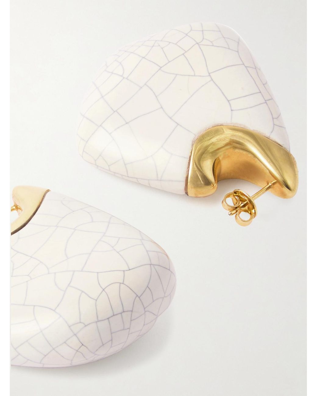 Bottega Veneta Natural Plated Ceramic Earrings