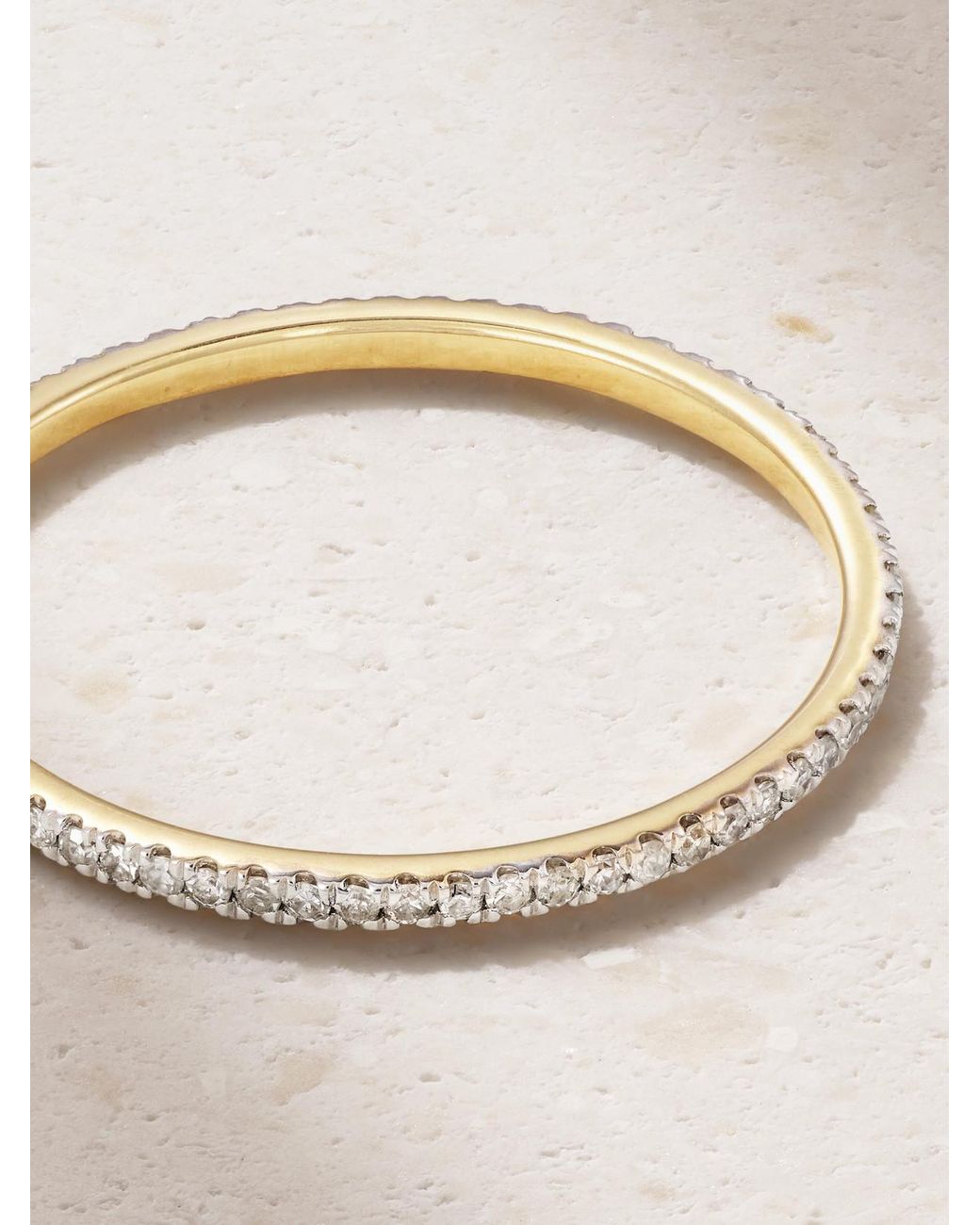 STONE AND STRAND Natural Rhodium-Plated 14-Karat Diamond Eternity Ring