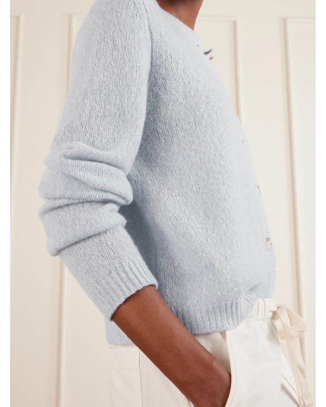 Lisa Yang Blue Felicia Cashmere And Silk-Blend Cardigan