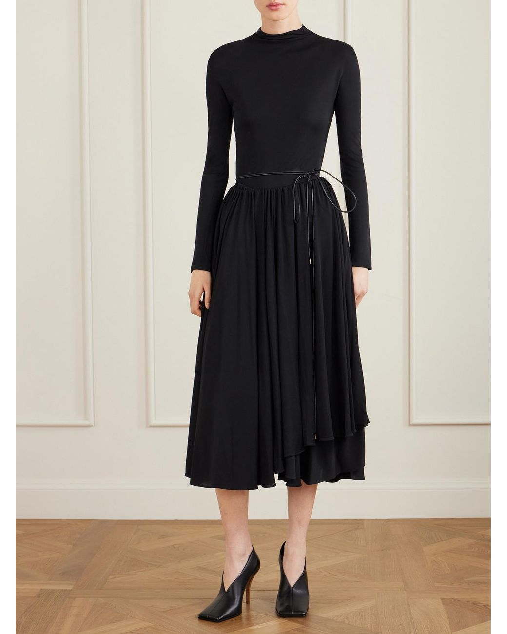 Alaïa Black Jersey Midi Dress