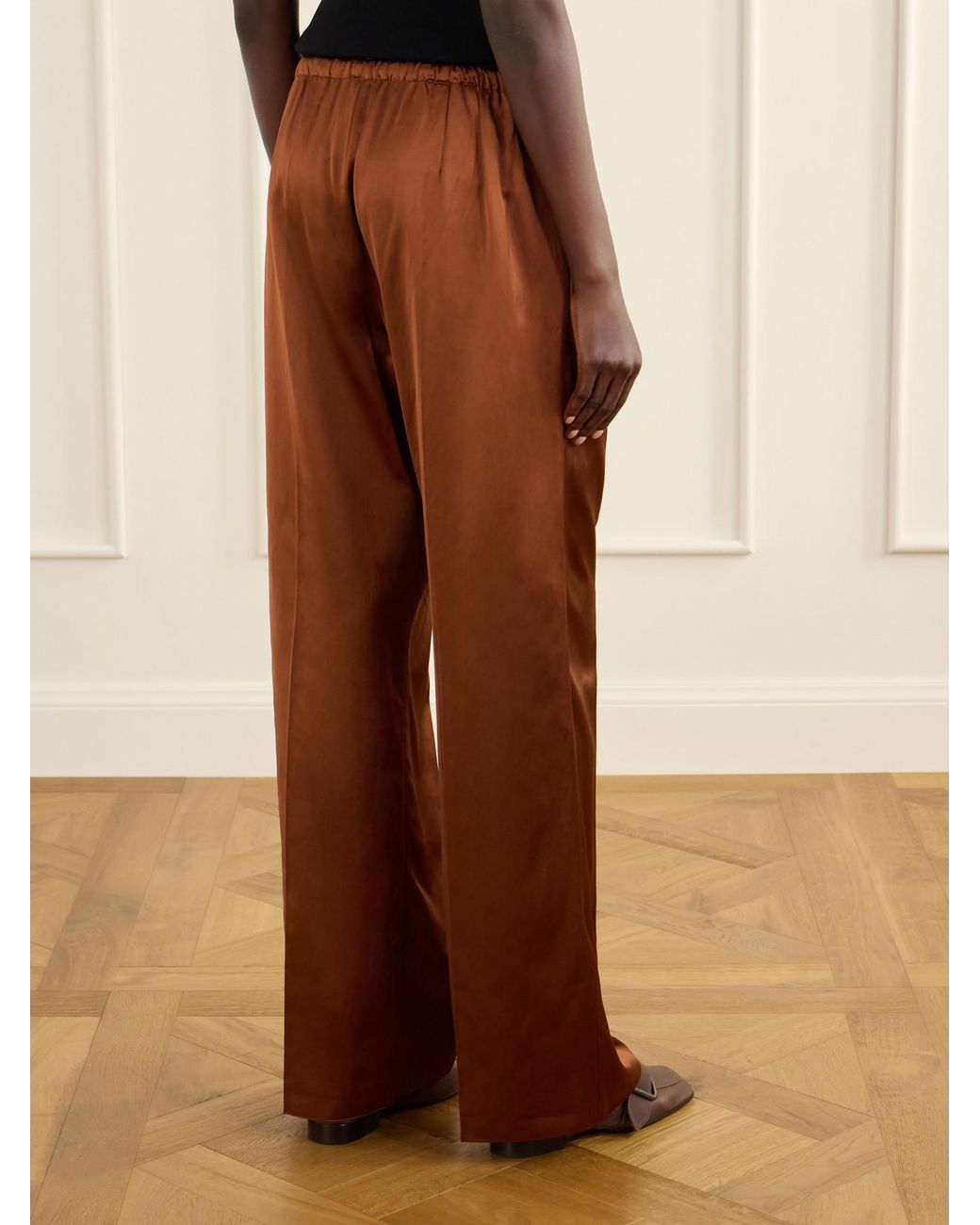 Dries Van Noten Brown Puvis Wide-Leg Satin Pants