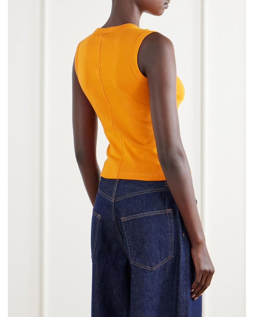 Flore Flore Yellow Esmé Ribbed Organic Cotton-Jersey Tank