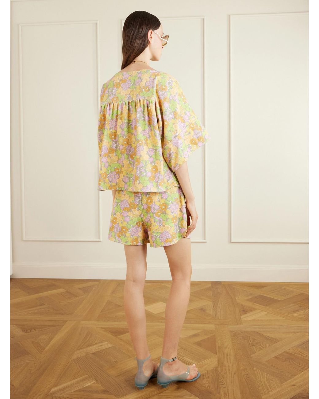 Chloé Metallic Flower-Print Cotton Tunic