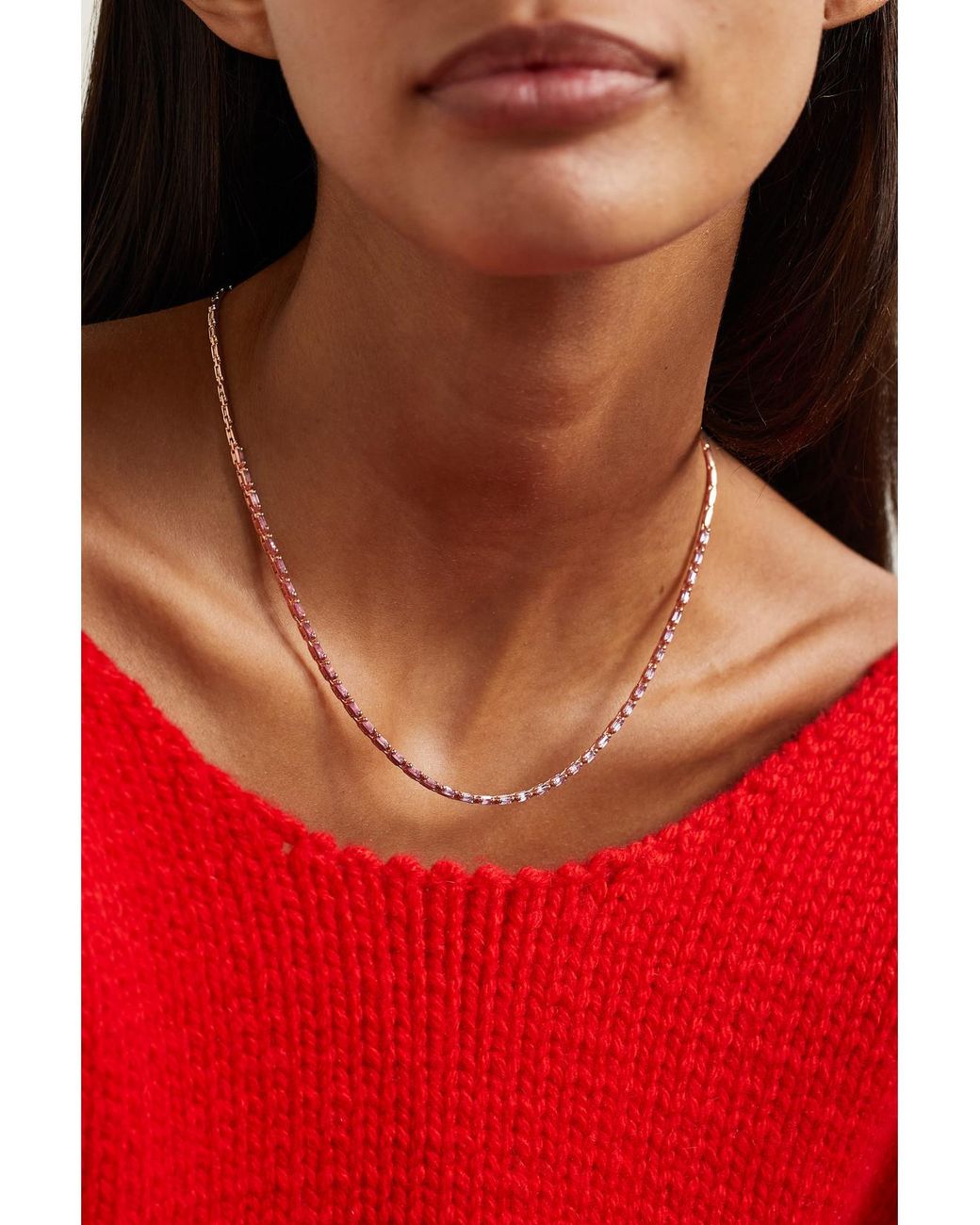 Suzanne Kalan Natural 18-Karat Sapphire Tennis Necklace