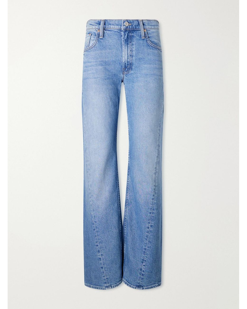 Mother Blue The Bookie Twist Skimp Mid-Rise Flared Jeans