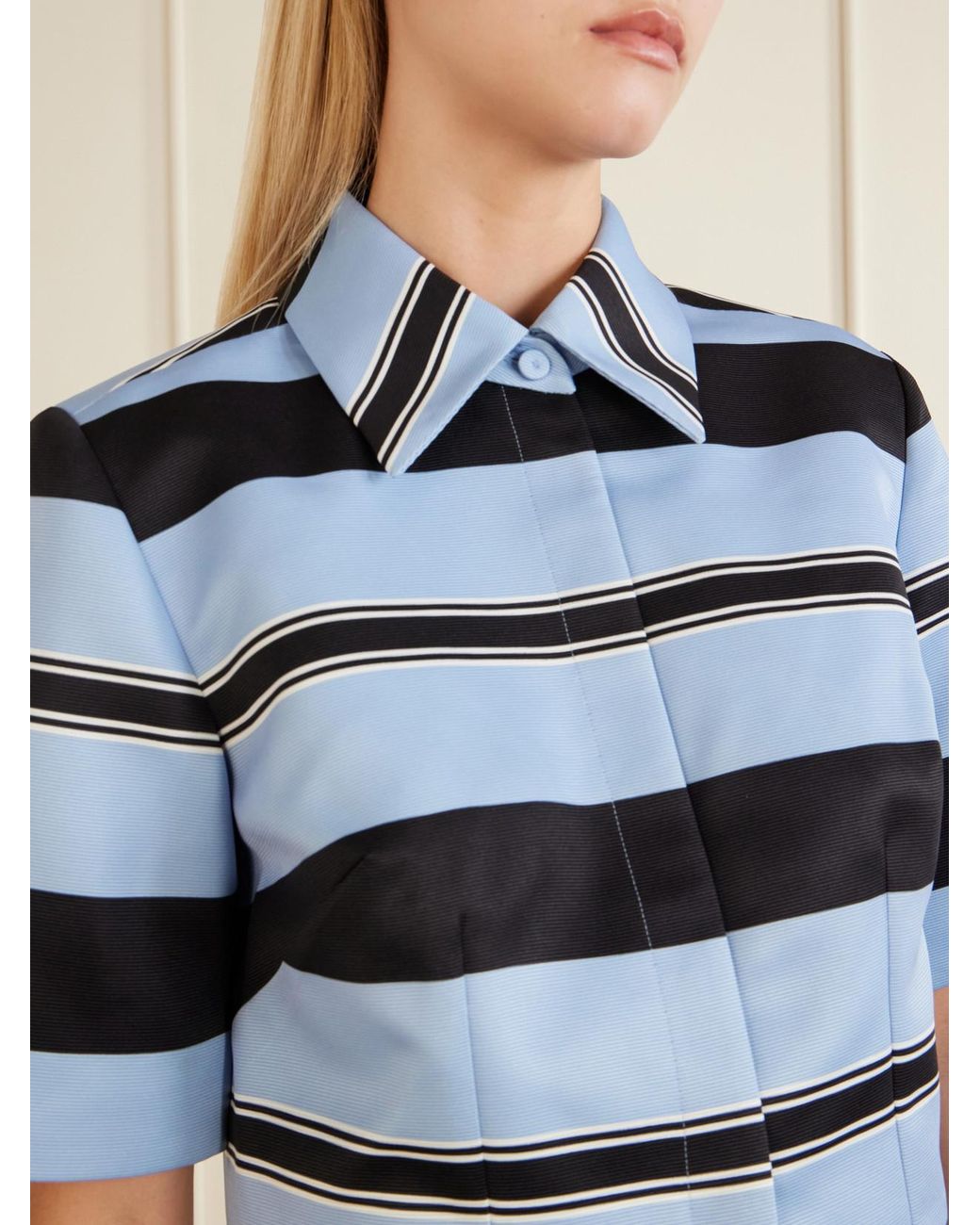 Emilia Wickstead Blue Natalie Striped Twill Shirt
