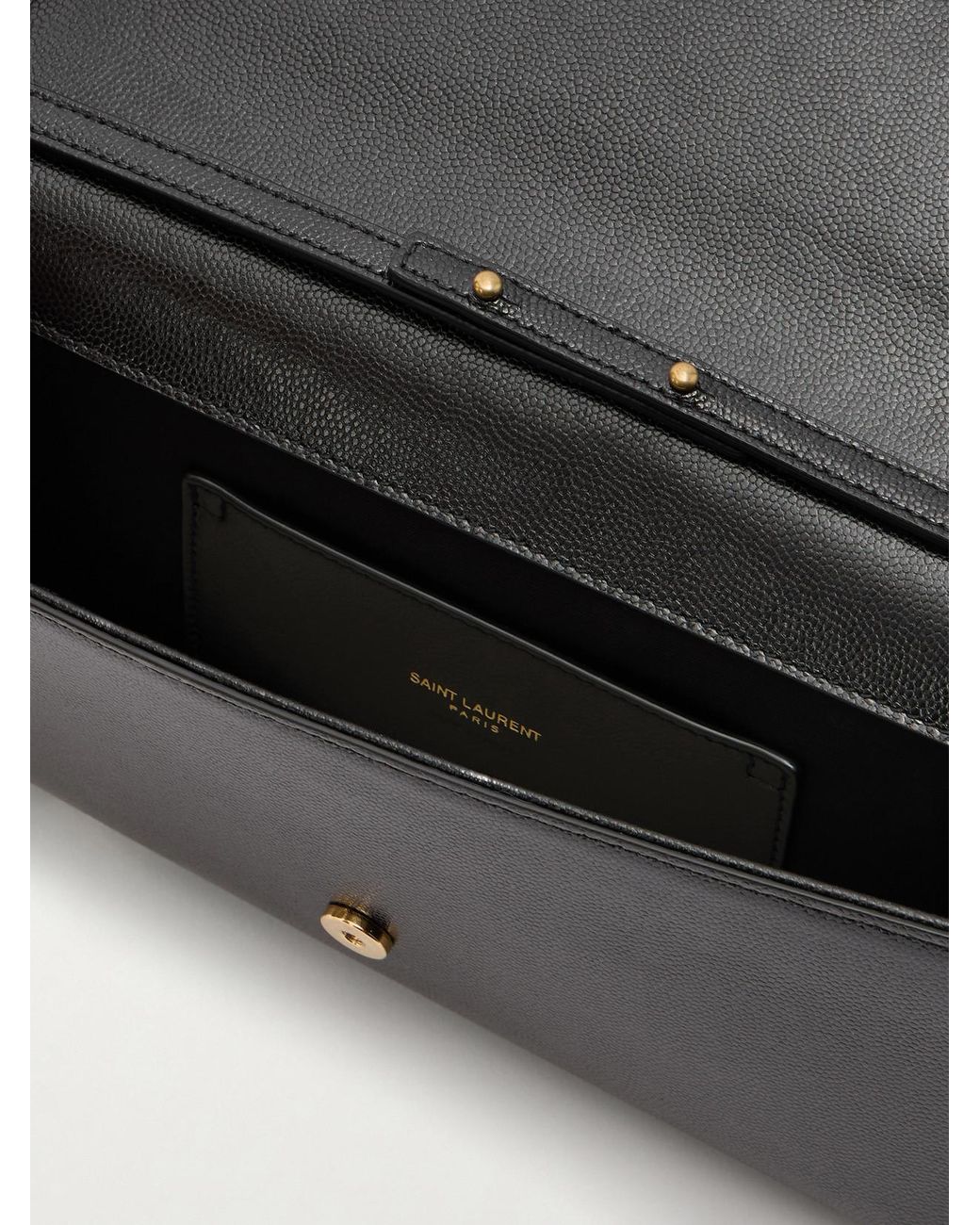 Saint Laurent Black Kate Embossed-Leather Clutch