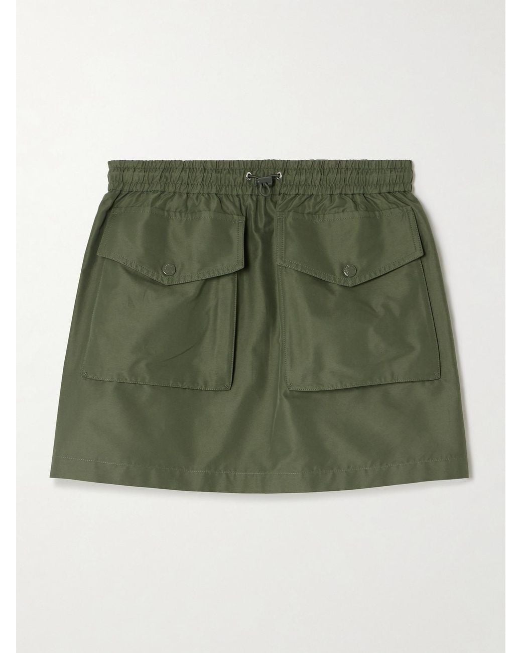Moncler Green Taffeta Cargo Mini Skirt