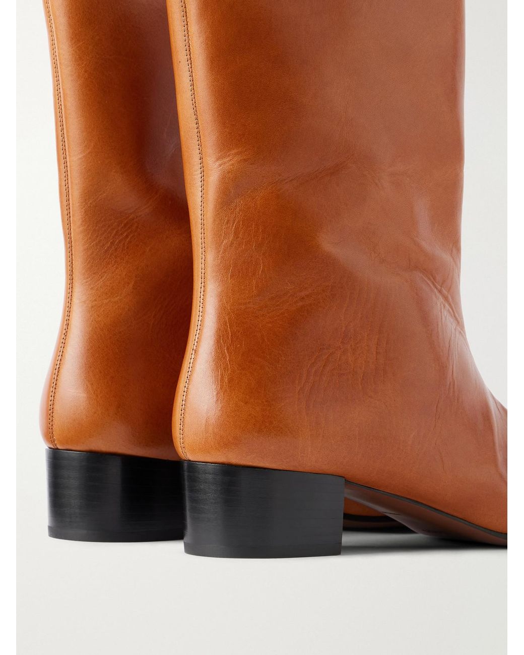 Neous Brown Tapek 35 Textured-Leather Ankle Boots