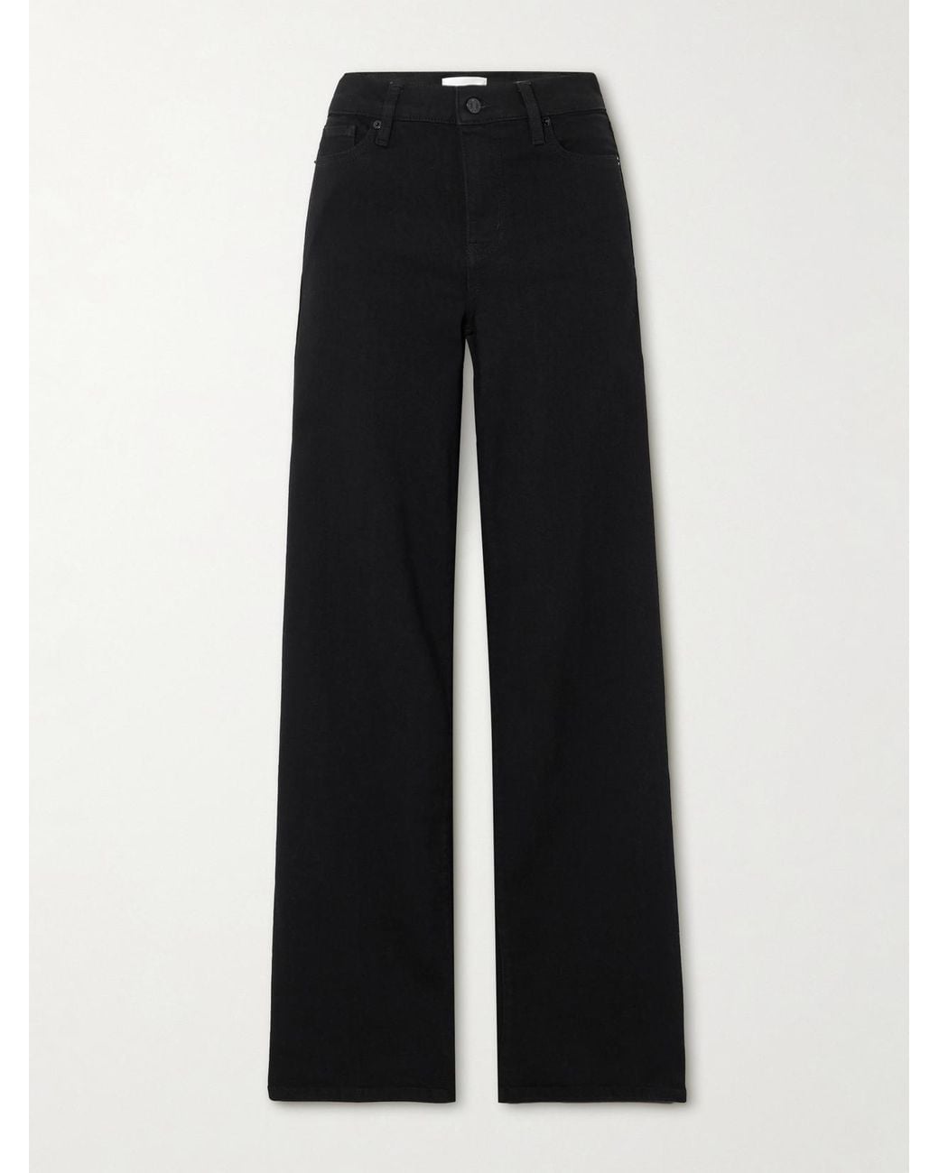 FRAME Black Le Slim Palazzo Long High-Rise Wide-Leg Jeans