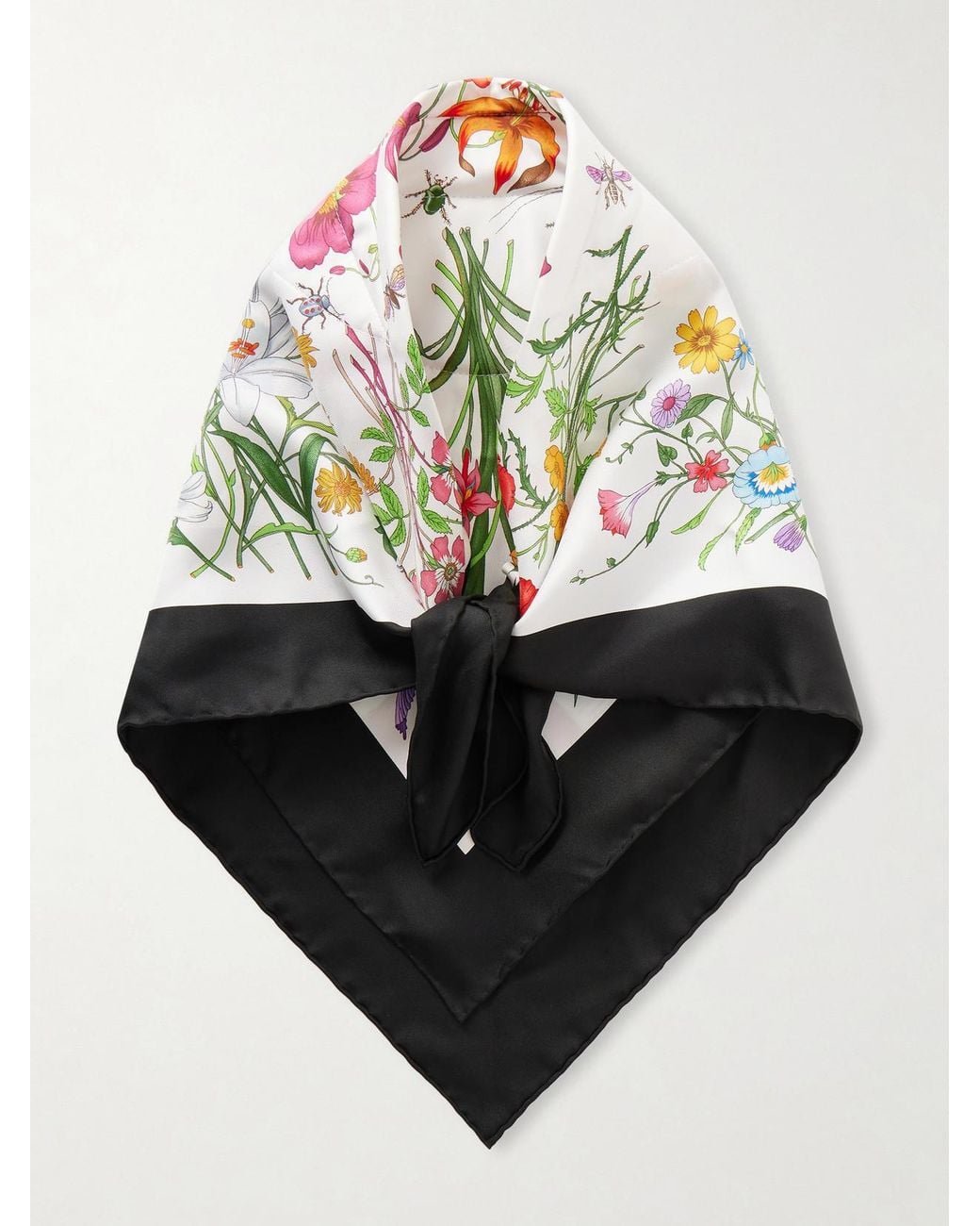 Gucci Natural Floral-Print Silk-Twill Headband
