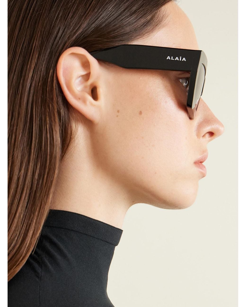 Alaïa Black Melted Square-Frame Recycled-Acetate Sunglasses