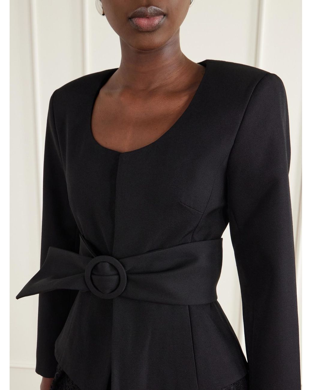 Jacquemus Black La Veste Miami Belted Wool-Crepe Blazer