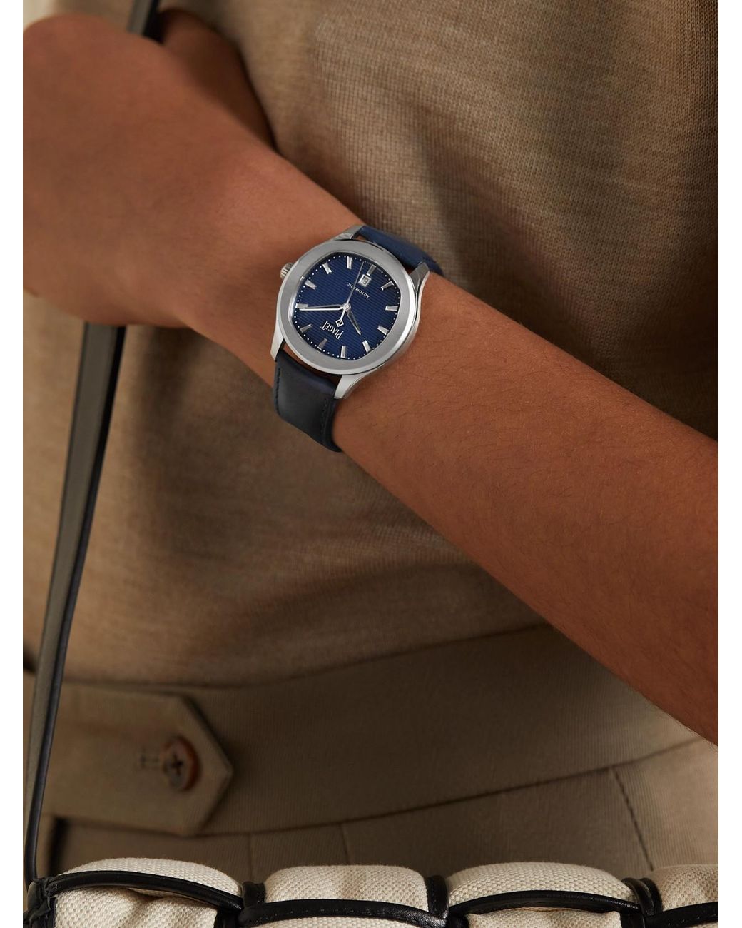 Piaget Blue Polo Date Automatic Stainless Steel Watch
