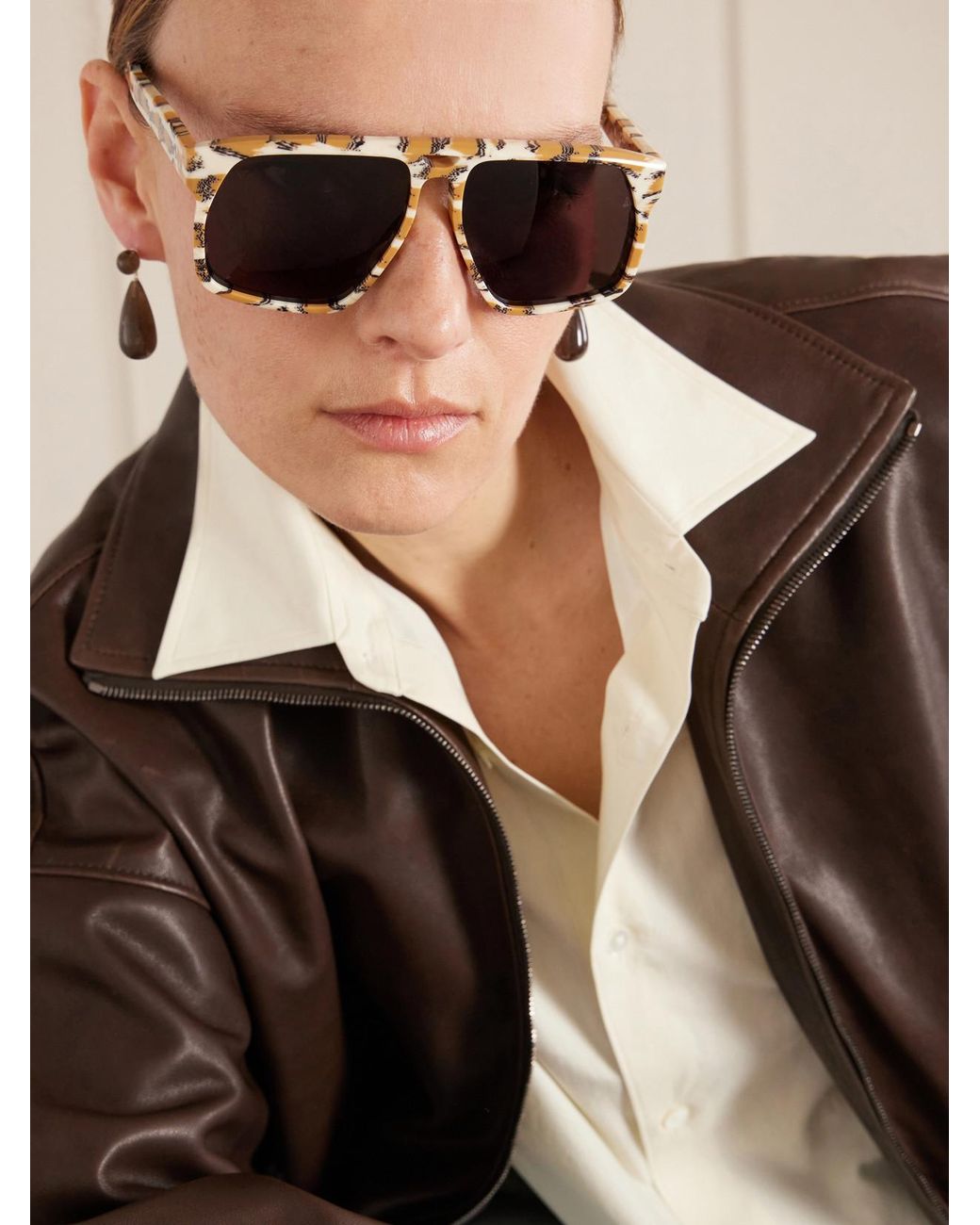 Jacques Marie Mage Multicolor Neptune Aviator-Style Acetate Sunglasses