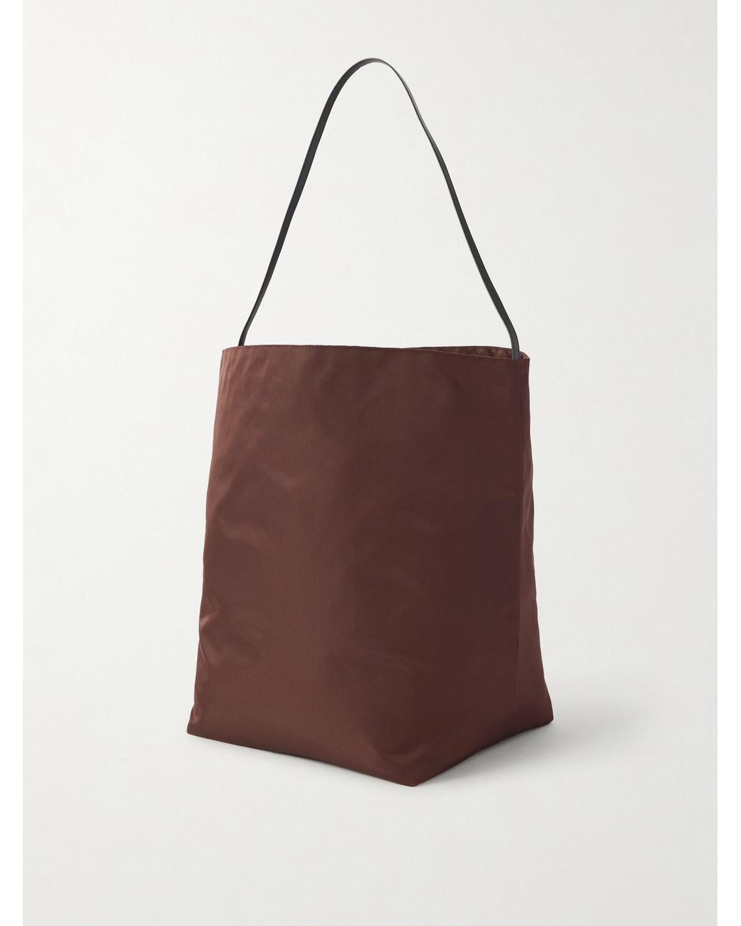 Valesque Bucket Leather-Trimmed Shell Tote in White | Lyst
