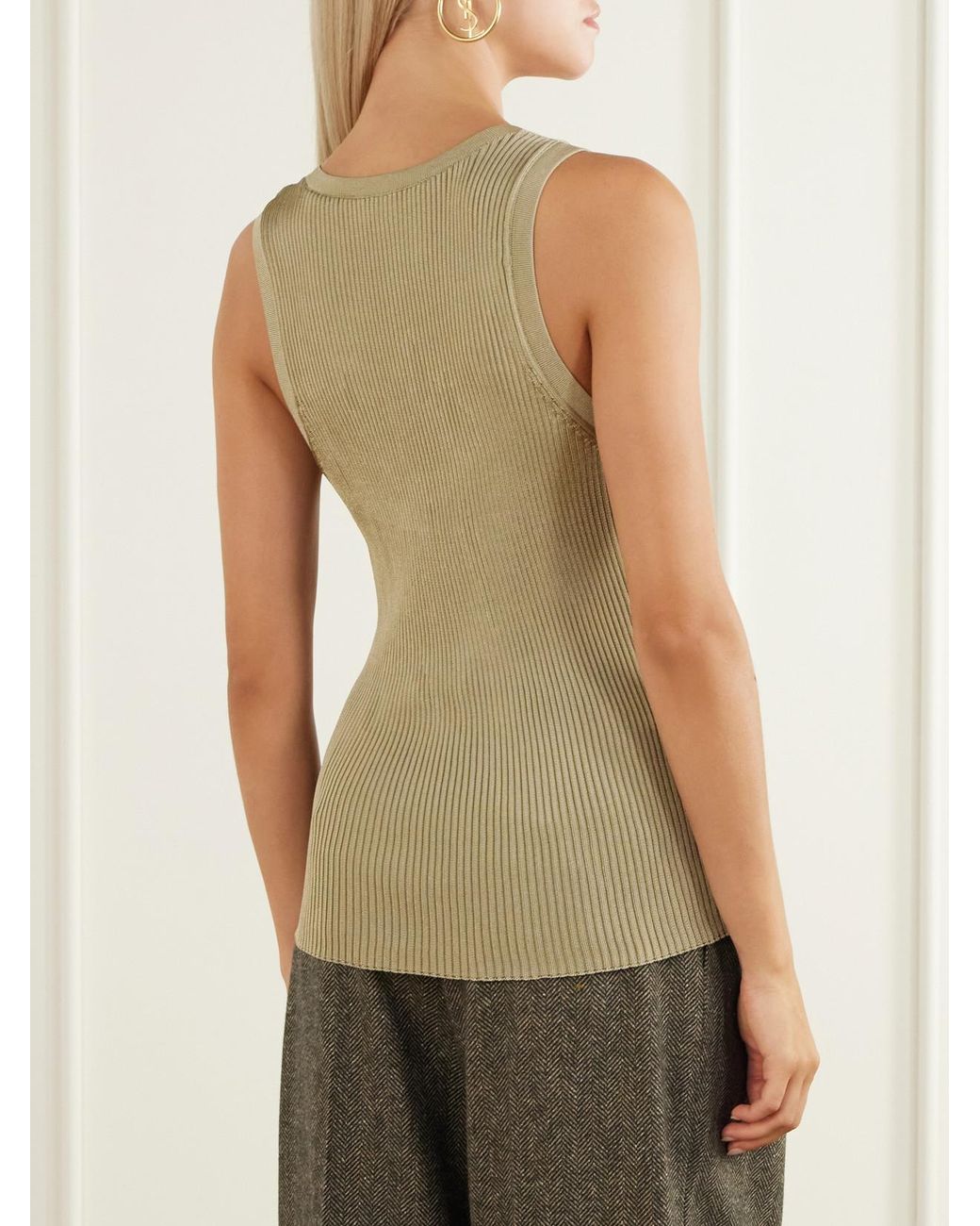 Saint Laurent Natural Ribbed Tank