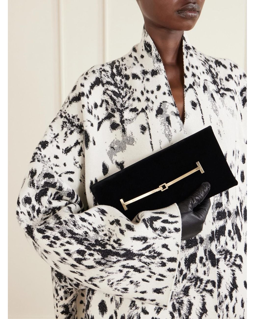 Tom Ford Black Arc Velvet Clutch