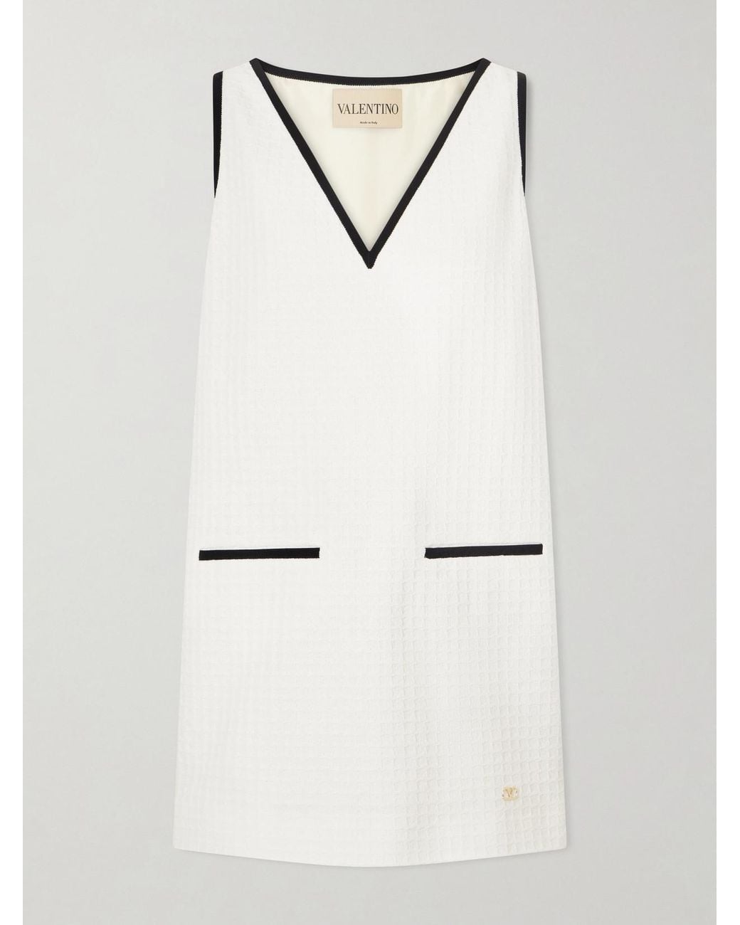 Valentino Garavani Natural Canestrello Cotton-Tweed Mini Dress