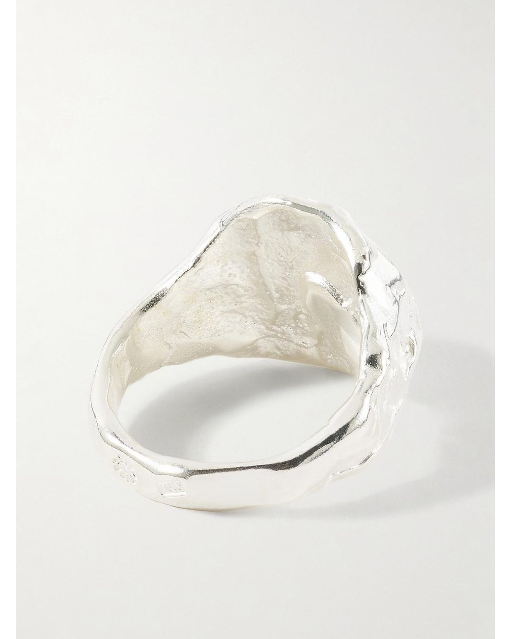 SIMUERO White Coco Sterling And Garnet Ring