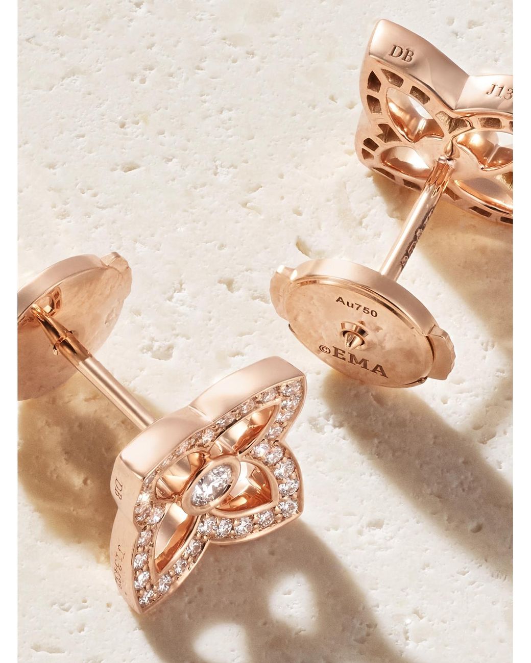 De Beers London Natural Lotus By De Beers 18-Karat Diamond Earrings