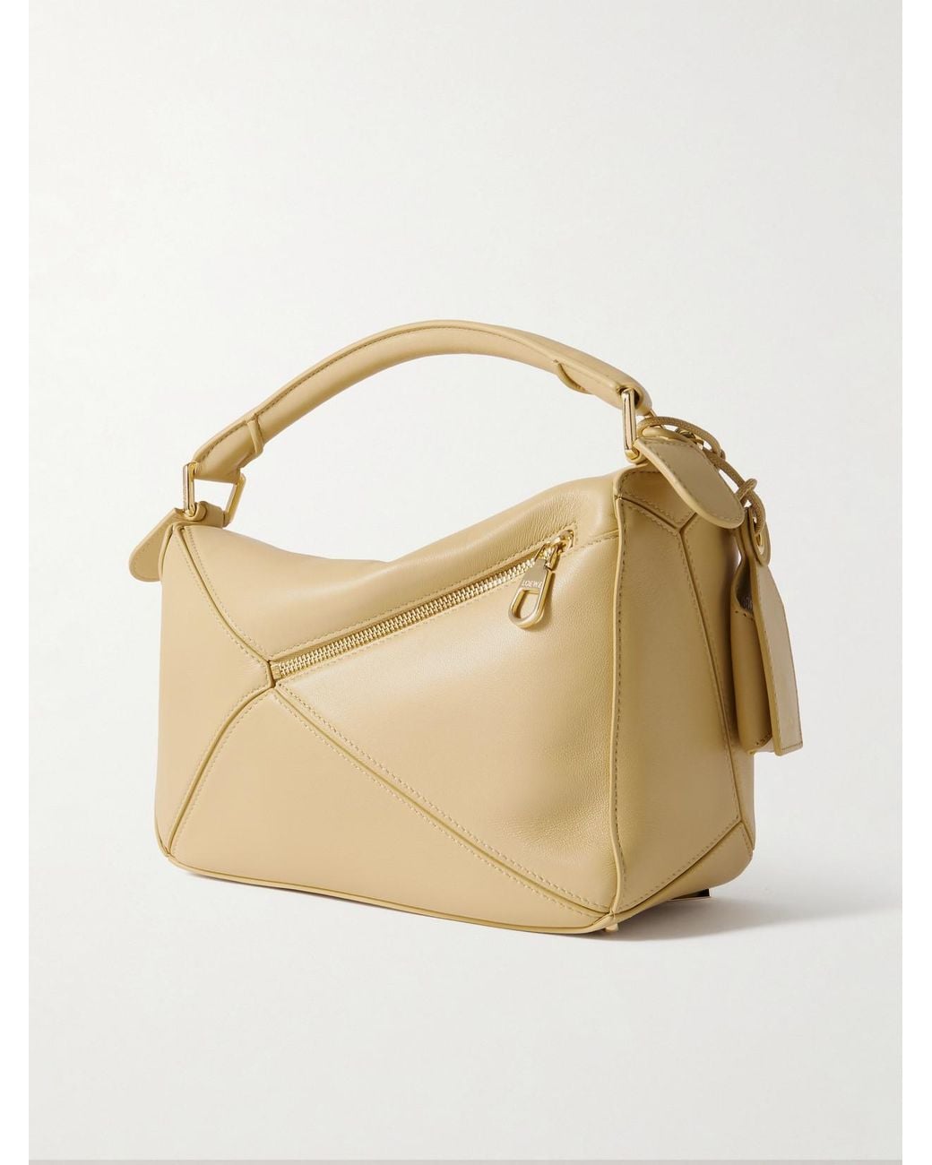 Loewe Metallic Featherlight Puzzle Small Textured-Leather Top-Handle Bag