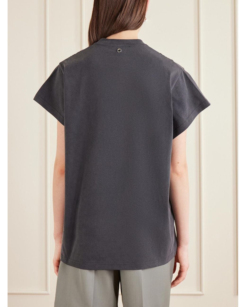 Stella McCartney Black Lace-Trimmed Cotton-Jersey T-Shirt