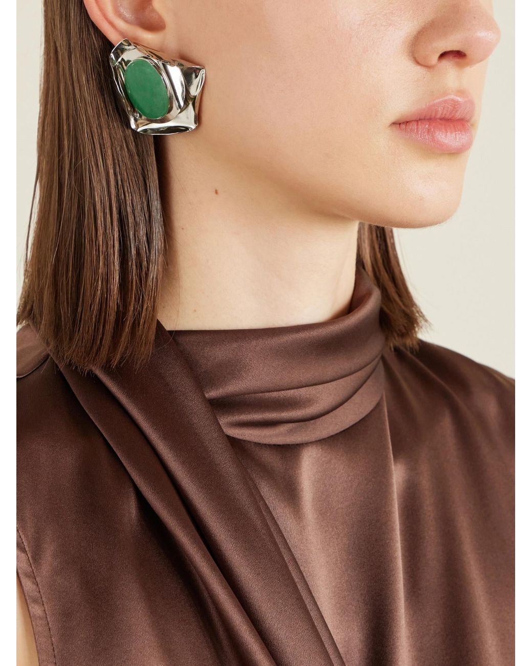 Jennifer Behr Green Kendall-Tone Aventurine Earrings