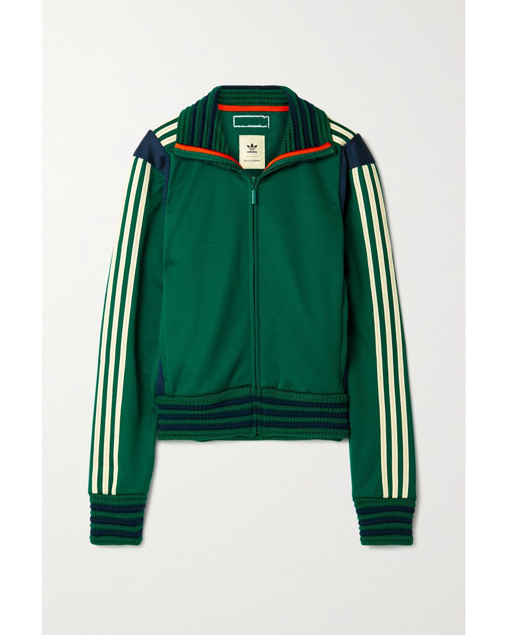 adidas Originals Wales Bonner Lovers Rock Ribbed-knit And Crochet-trimmed  Tech-jersey Track Jacket in Green | Lyst