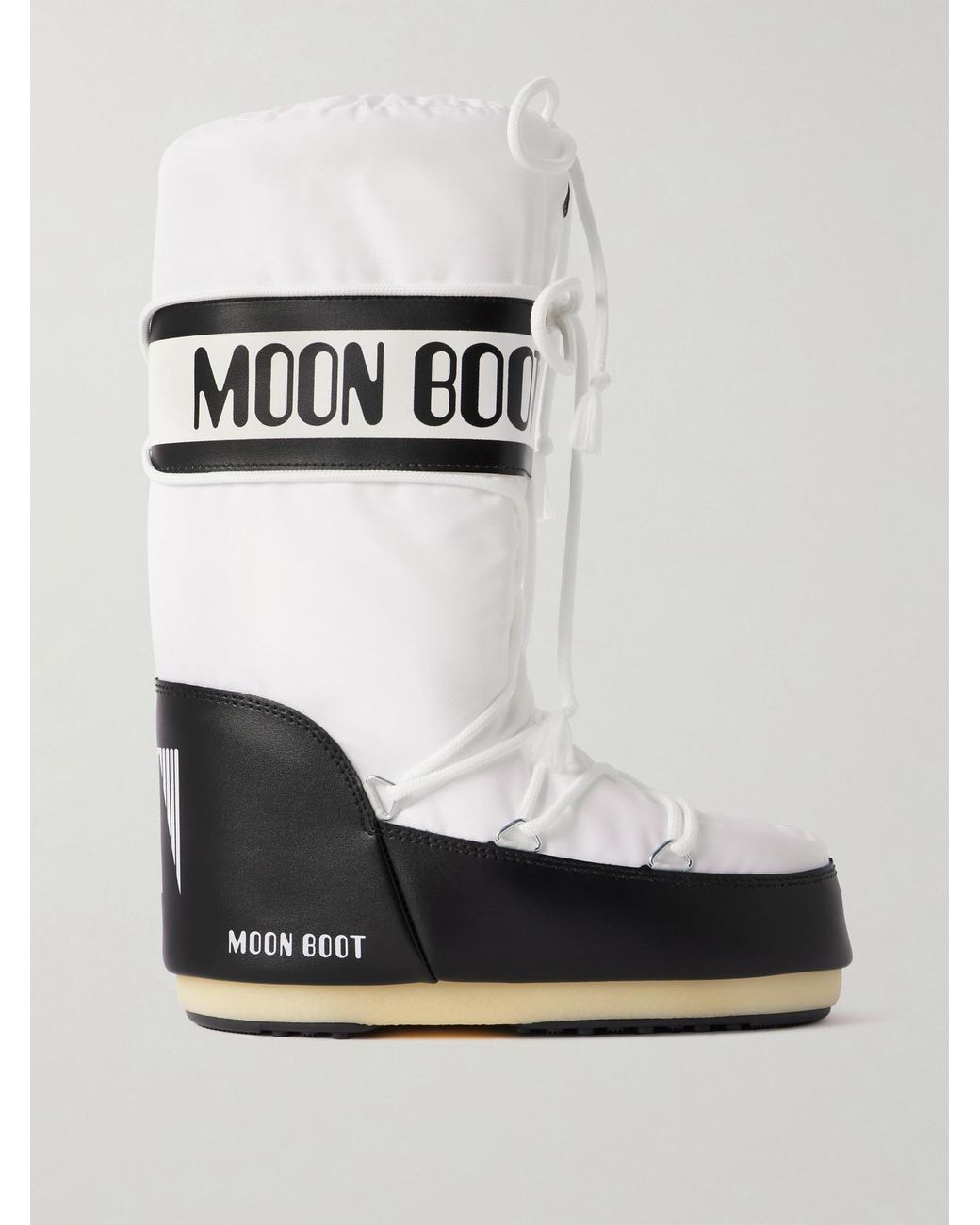 Moon Boot White Icon Shell And Leather-Like Snow Boots