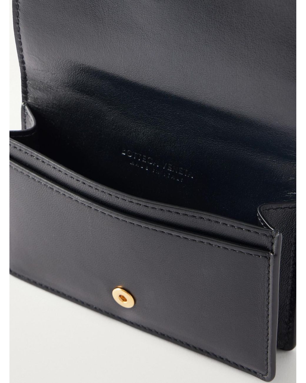 Bottega Veneta Blue Cassette Intrecciato Leather Cardholder