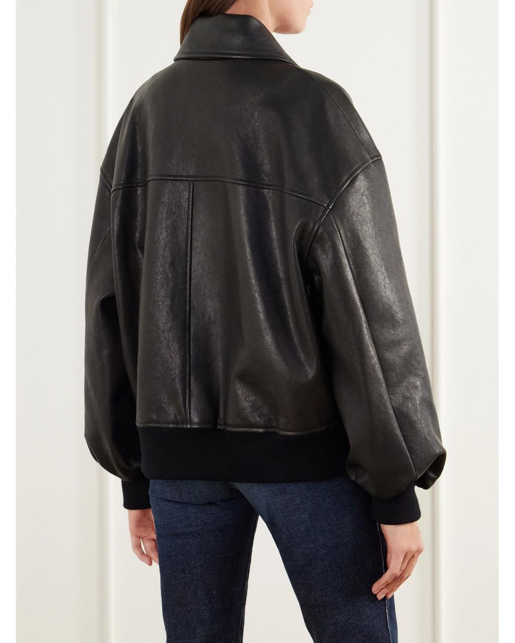 Khaite Black Aimee Leather Jacket