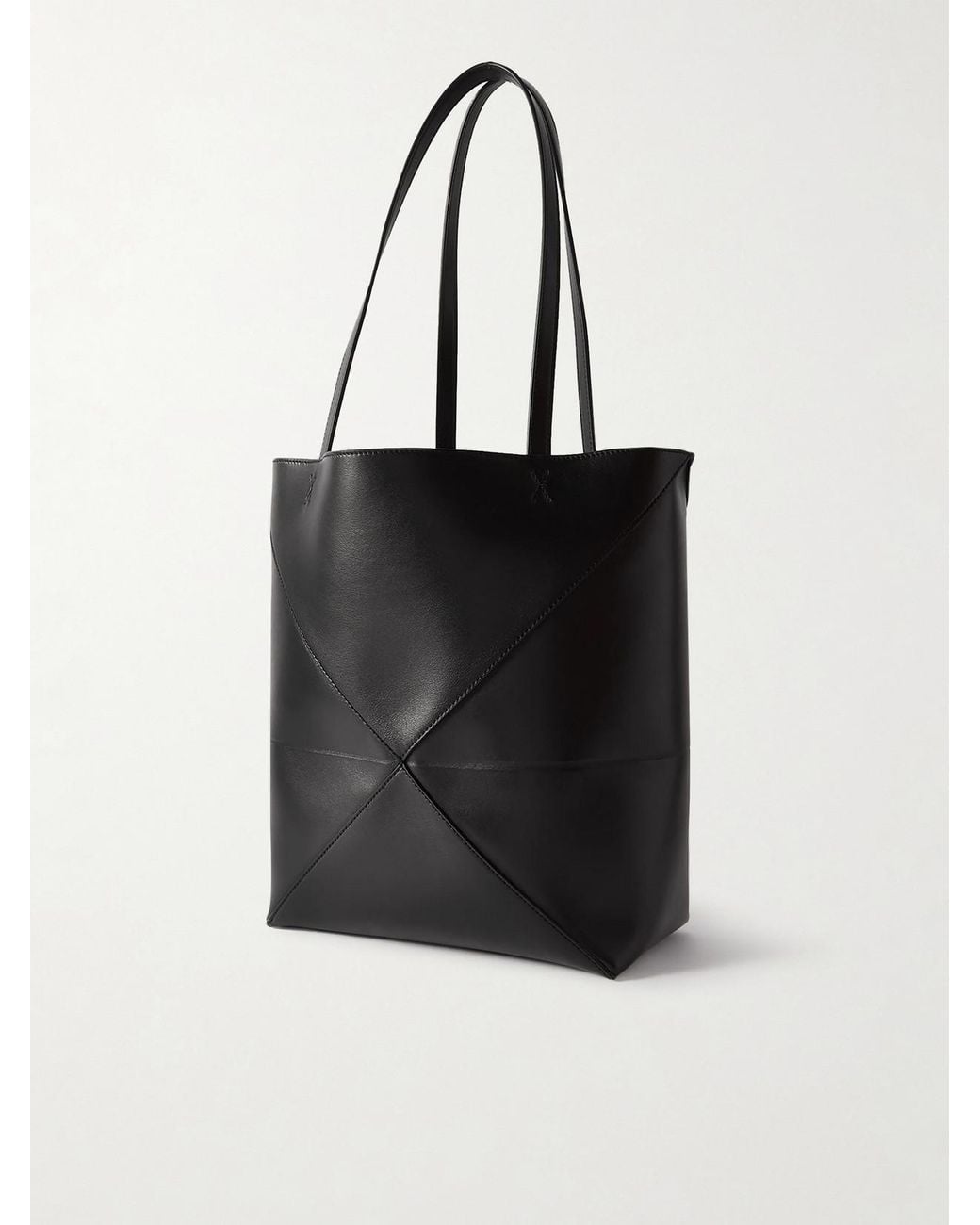 Loewe Black Puzzle Fold Convertible Medium Leather Tote