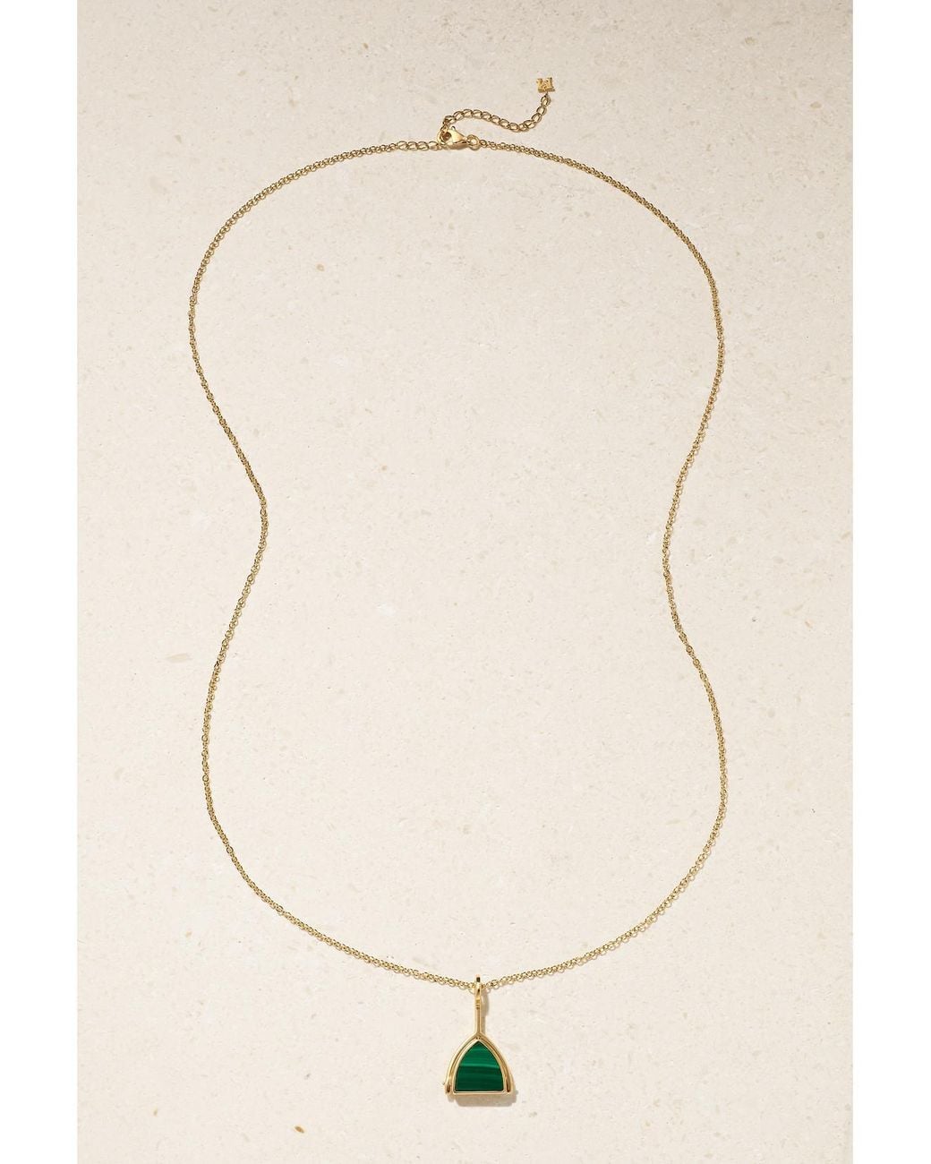 Mateo Natural Flip 14-Karat, Malachite And Diamond Necklace