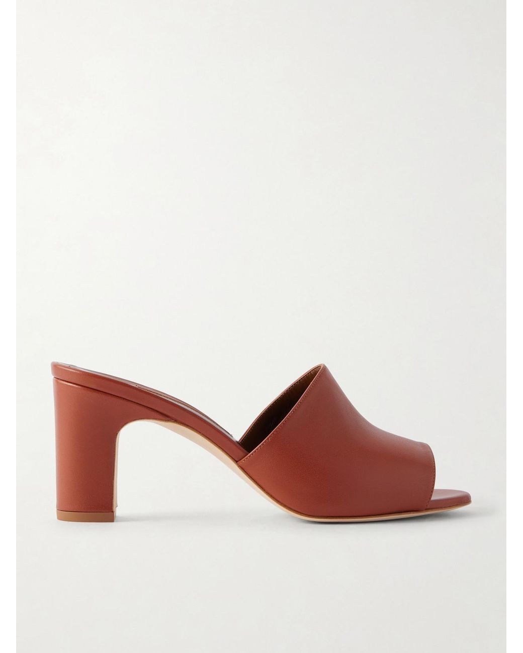 Manolo Blahnik Brown Rapallabar 70 Leather Sandals