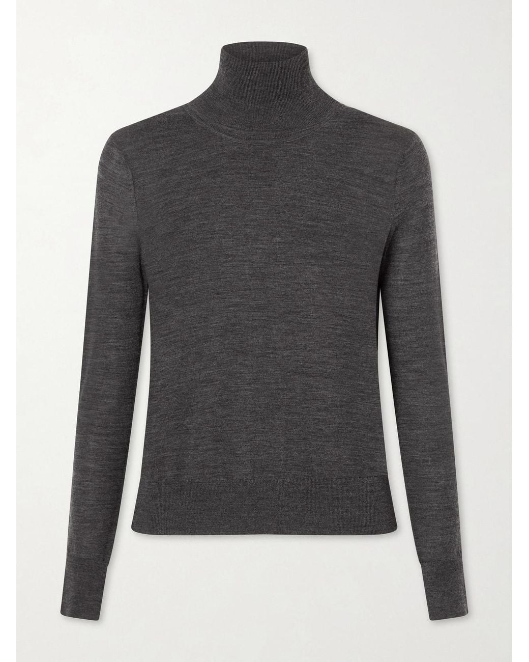 Nili Lotan Gray Larking Cashmere Turtleneck Sweater