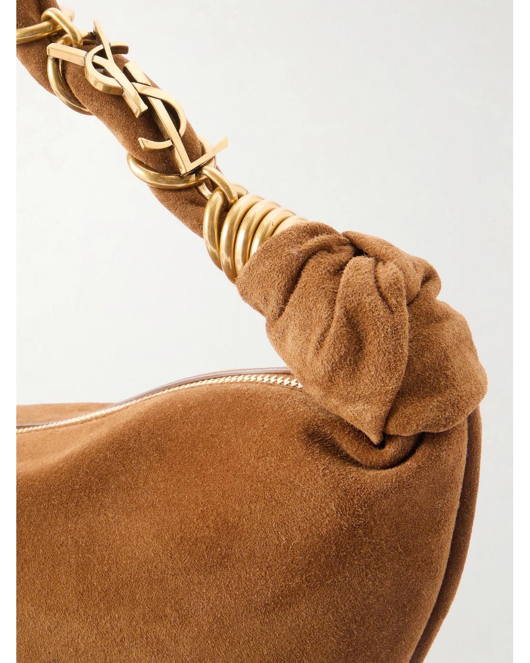 Saint Laurent White Amalia Small Suede Shoulder Bag