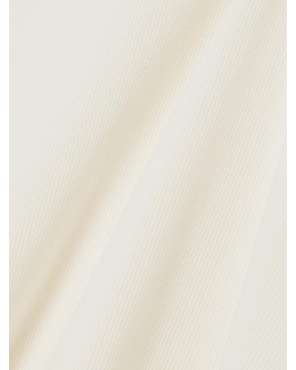 ÉTERNE White Ribbed Stretch Cotton And Modal-Blend Top